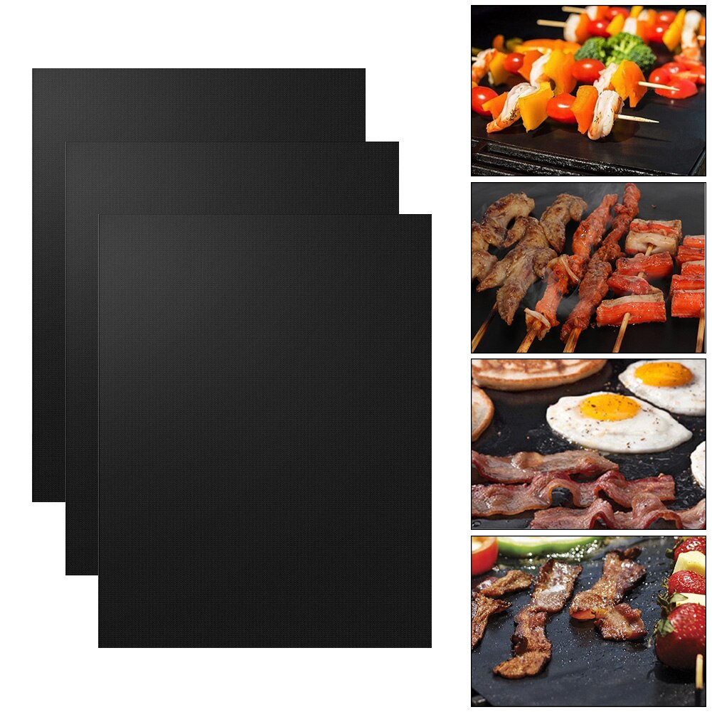 Bbq Grill Mat Barbecue Outdoor Bakken Non-stick Pad Herbruikbare Koken Plaat 40*33Cm Voor Party Ptfe grill Mat Accessoires