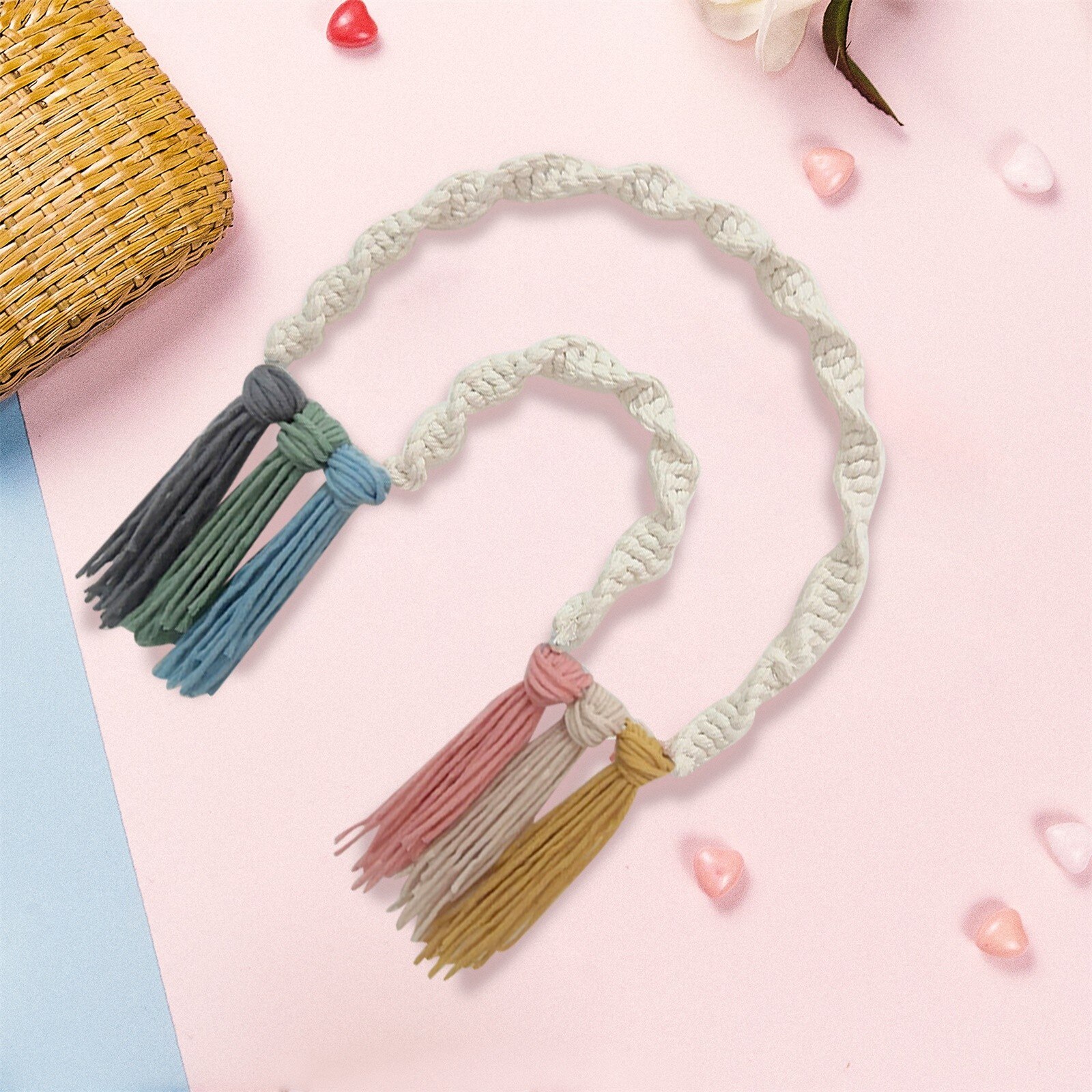 4 # Diy Touw Regenboog Muur Opknoping Decoratie Handgemaakte Geweven Regenboog Decoratie Nordic Ornament Babykamer Accessoires Woonkamer: B