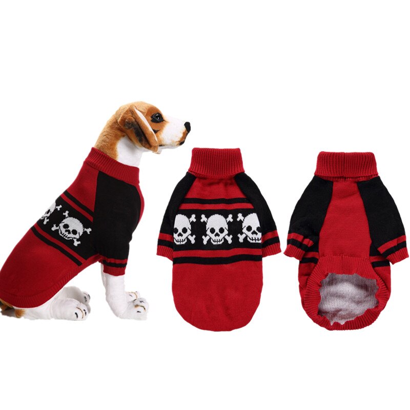 Coltrui warme hondentruien herfst winter hondentruien voor kleine honden grappige schedel honden breigoed huisdierkleding trui voor teddy