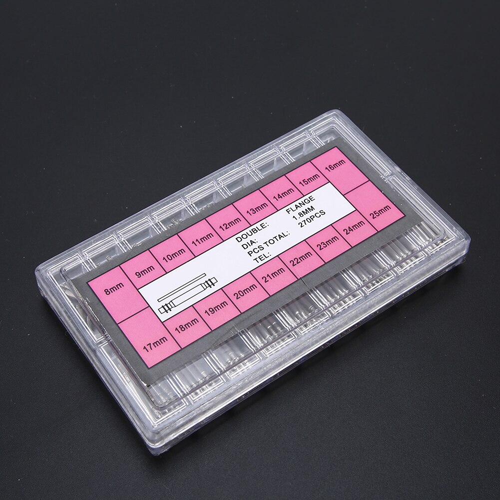 270 st/kartong 8-25mm klockarmband länkstift metall klockband fjäderstänger klockreparationsverktyg tillbehör för urmakare 1.8mm