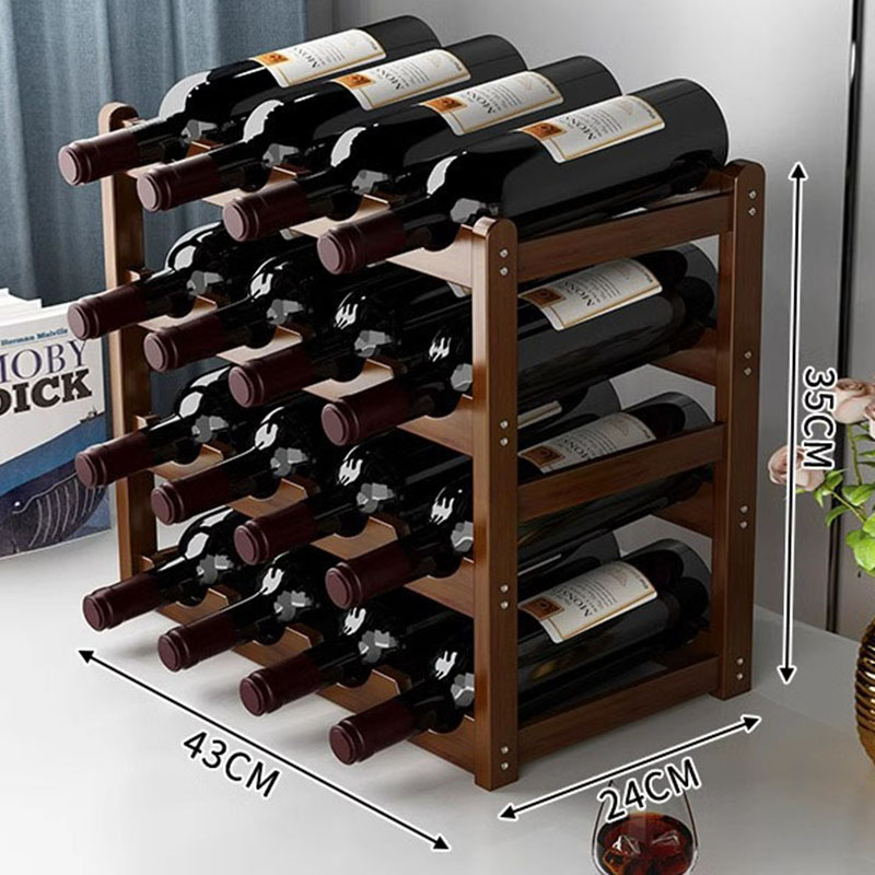 Rode Wijnrek Houten Raster Display Rack Huishoudelijke Wijn Opbergkast Plank Voor Thuis Keuken Wijnkelder Eetkamer Aanrecht