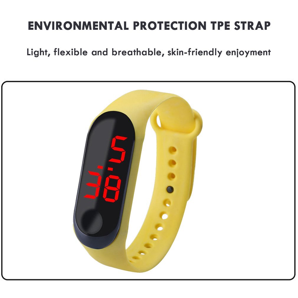 Led digitaal horloge met licht touchscreen, polshorloge voor kinderen, elektronisch horloge met led-sportarmband voor mannen en vrouwen
