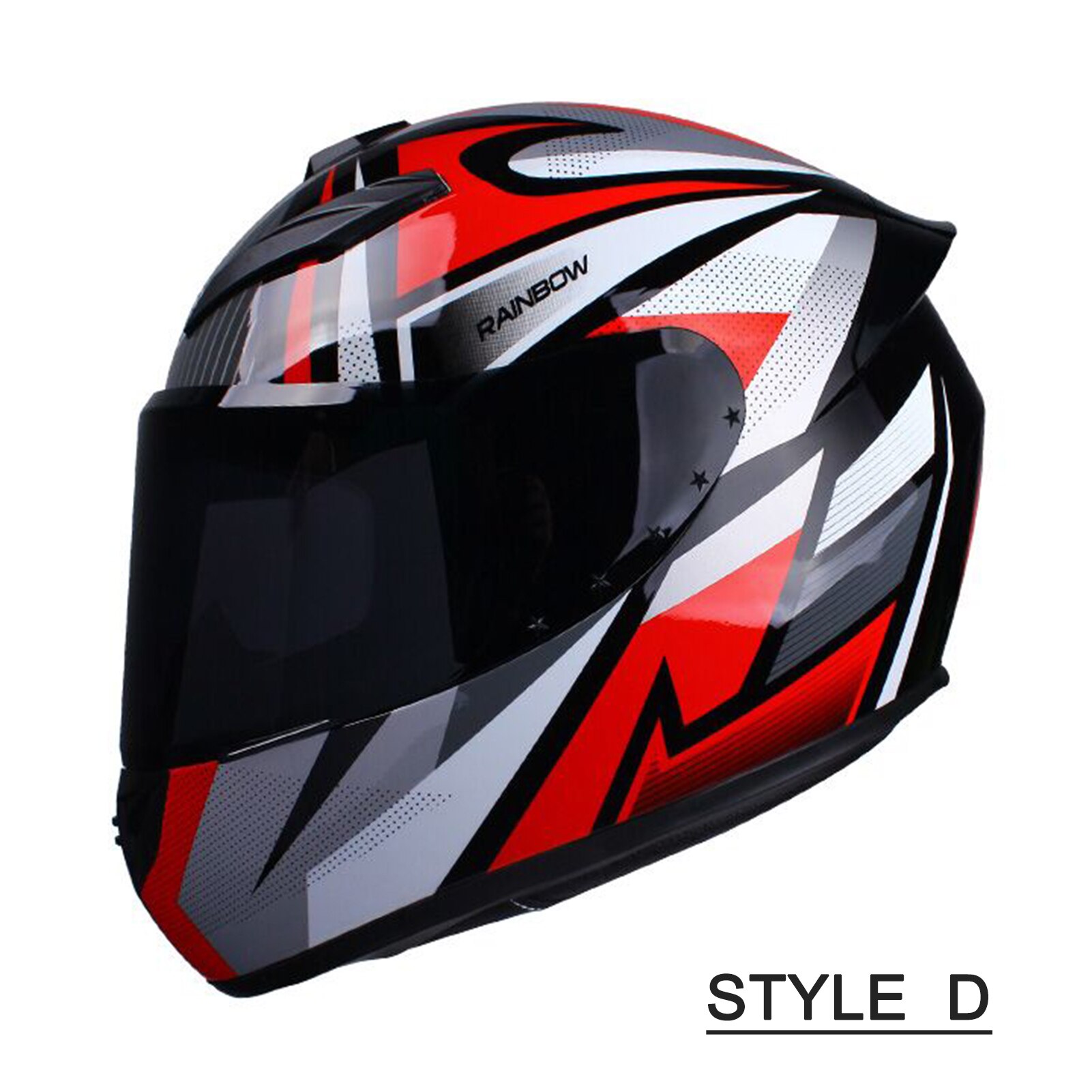 Motorcycle Full Face Helmet Rapid Street Helmet Unisex Adult Cool Rider Equipment Four Seasons Street Touring Motorcycle Helmet: Style D / L