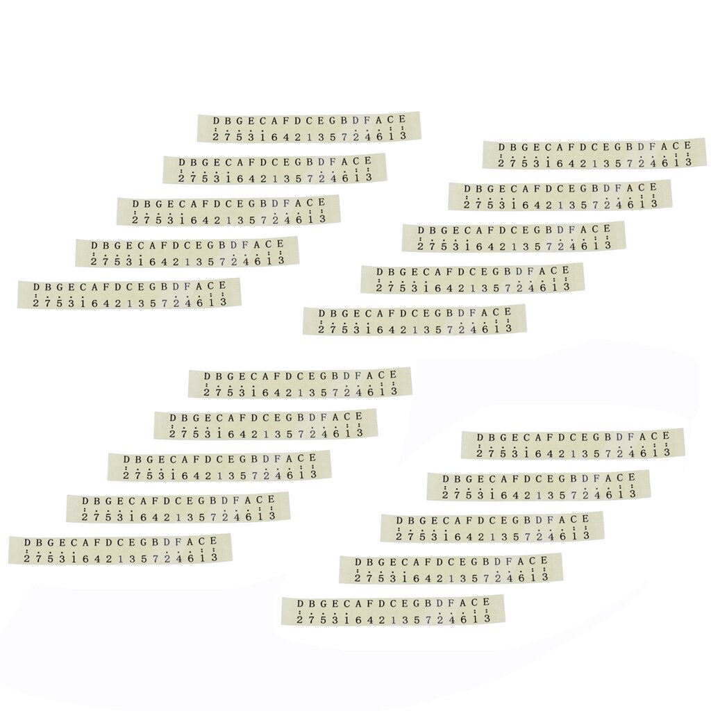 20 piezas Kalimba escala calcomanía de nota 17 teclas dedo Nota de Piano calcomanía de nota de música Accesorios para Instrumentos Musicales para alumno negro