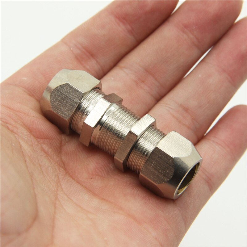 Copper plated nickel plated fixed plate / plate / diaphragm straight through copper pipe oil joint PM-6/8/10/12mm ferrule joint