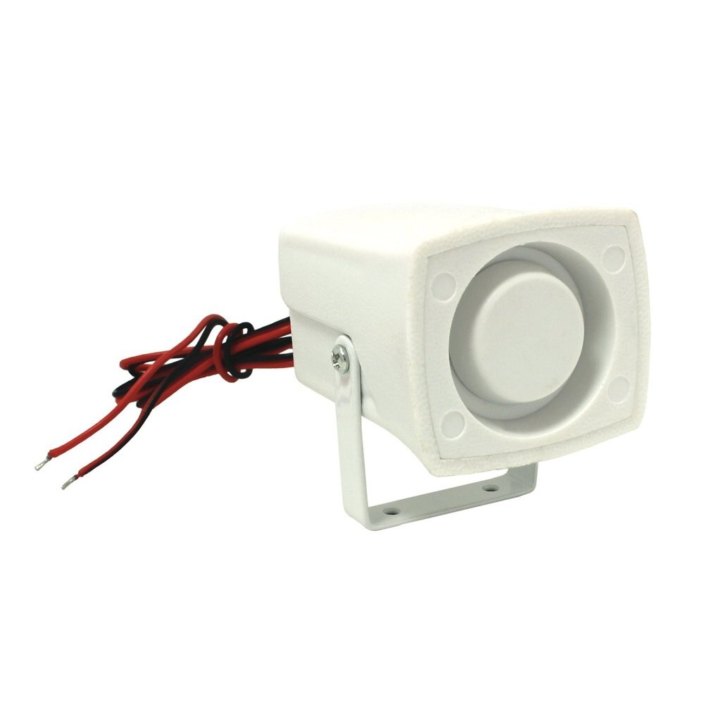 SmartYIBA Mini Horn White Alarm Siren 105db sound alarm DC12V Wired Indoor Siren for Home House Alarm system