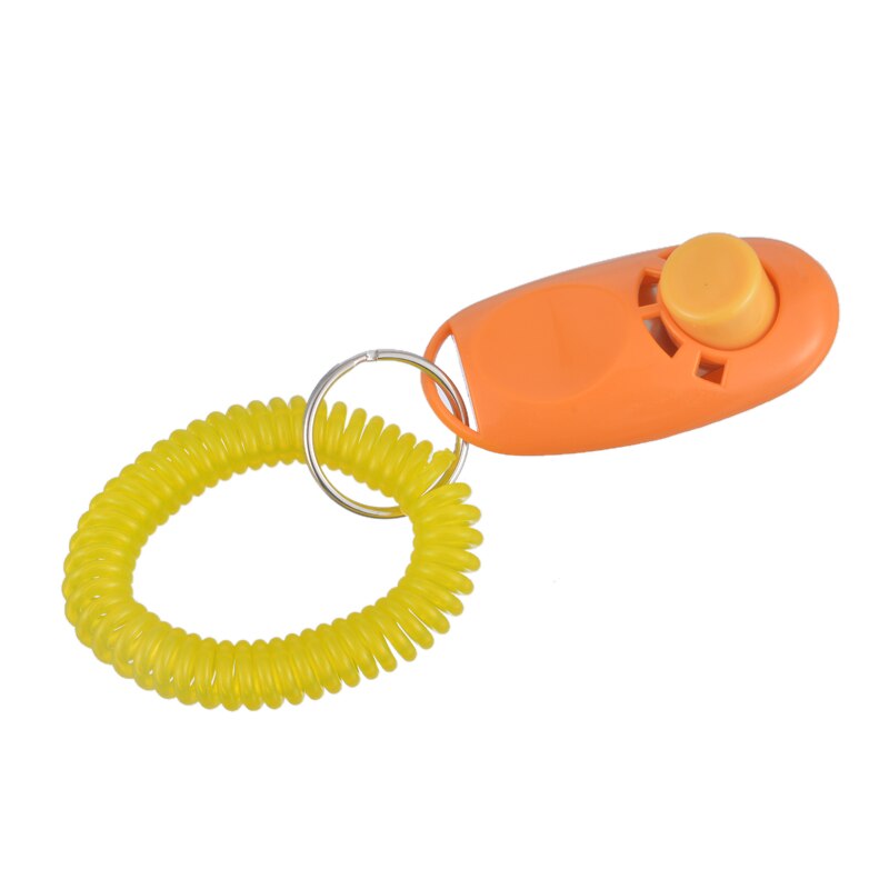 Bærbar dyrehund knap klikker lyd træner kæledyrs træningsværktøj kontrol armbånds tilbehør: Orange
