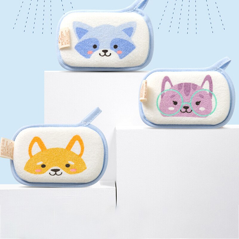 1PC Cartoon Animal Baby Bath Shower Sponge Body Care Cartoon Baby Bath Brush 13.5cm*8.5cm Cute Soft Sponge Baby Shower Sponge