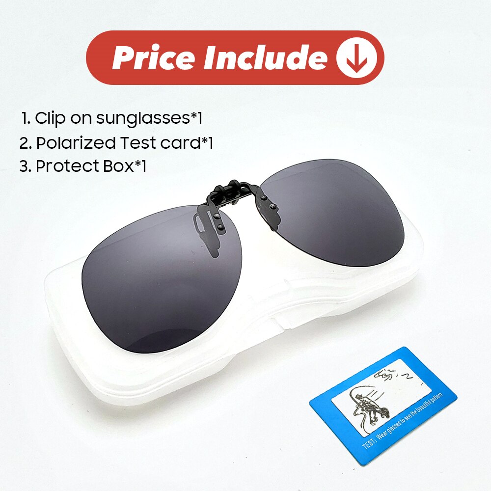 Rimless Round Flip up Clip on Oversized Men Polarized Clip Sunglasses Fishing Aviation Blue Mirror Big Size Driving Glasses