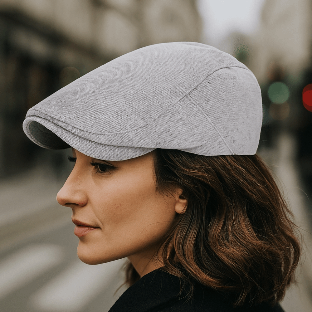 Hoed met gebogen rand Ademende pet Effen Vintage platte hoeden Comfortabele winddichte voorwaartse hoed Koud weer