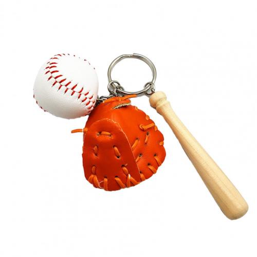 Porte-clés de Baseball en trois dimensions, 2 pièces, décorations, pendentif , rangement de jouets pour la maison: Orange