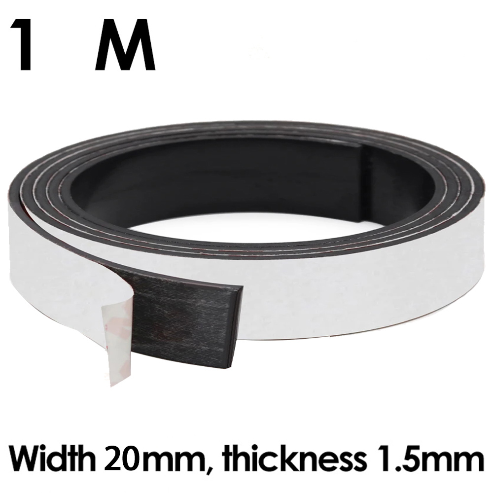 Magnetische tape Zelfklevende rubberen magneetband Sterke flexibele magneetstrip Thuis Afstandsbediening Opslag Stickers Gereedschap Organizer: Light Grey