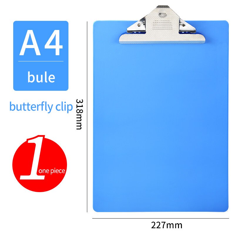 Tekening Schilderen Schrijfbord A4 Klembord Schrijfblok Paperclip Document Bestandsmap Map Kantoor Schoolbenodigdheden WB1204: A4-Blue