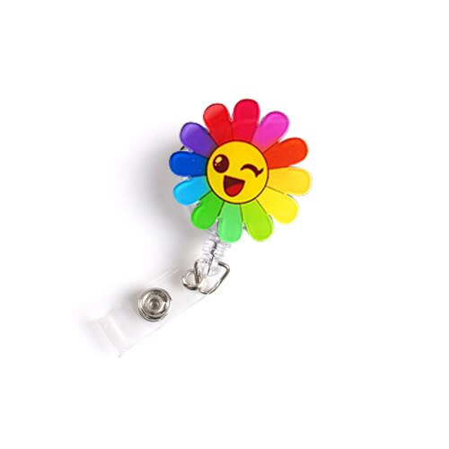 8 stk/parti akryl udtrækkeligt sygeplejerske-emblem rulle daisy love hjerte navnemærke id badge holder klip: 2