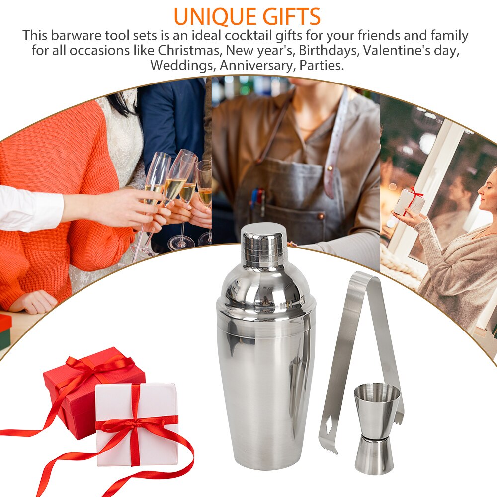 Cocktail Shaker Set Kit Bars Set Tools With Wine Rack Stand Barware Kit Kitchen Bar Tools Stainless Steel