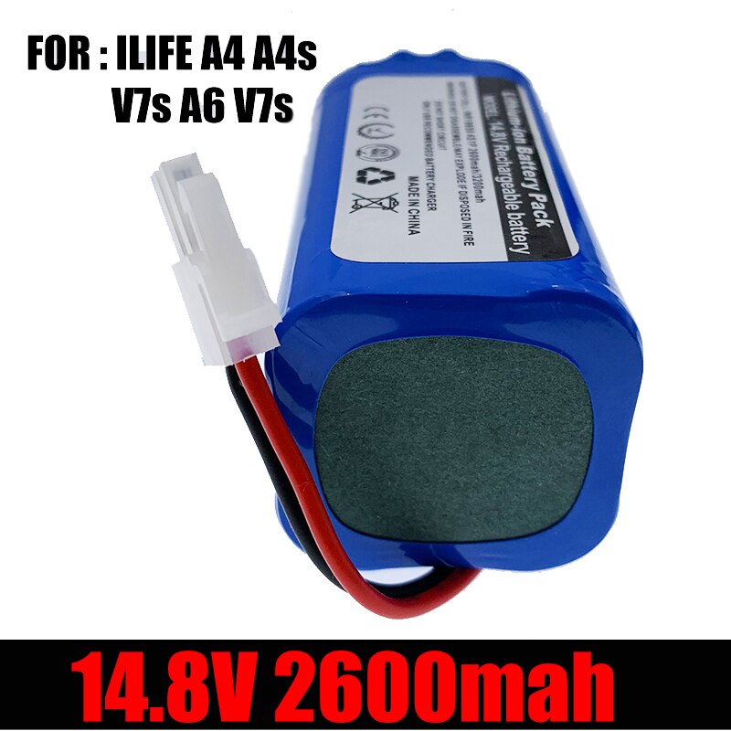 100%/nowy oryginalny 14.8V 2600mah akumulator litowo-jonowy do ILIFE A4 A4s V7s A6 V7s Plus odkurzacz Robot iLife: 14.8V 2600MAH 1pcs
