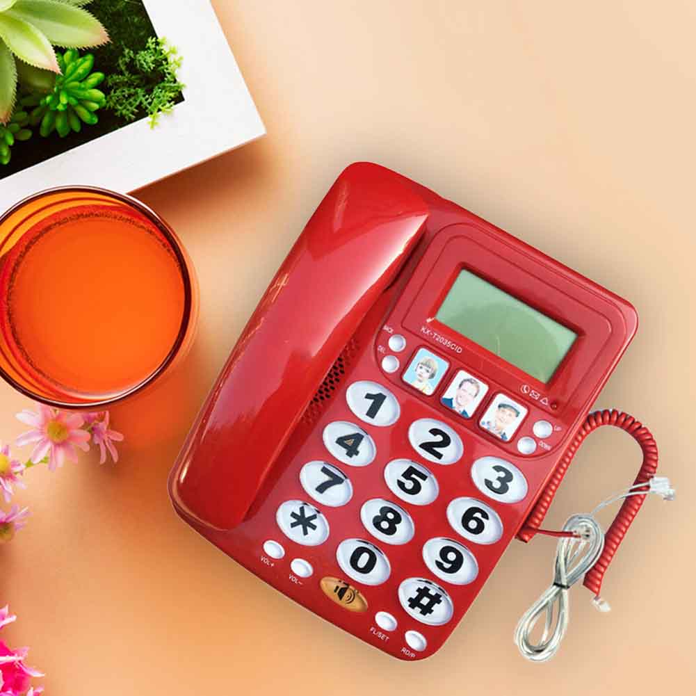 KX 2035CID Mini Portable Big Button Business Callback Corded Telephone Home Phone Landline Call Memory Caller ID Loud Sound