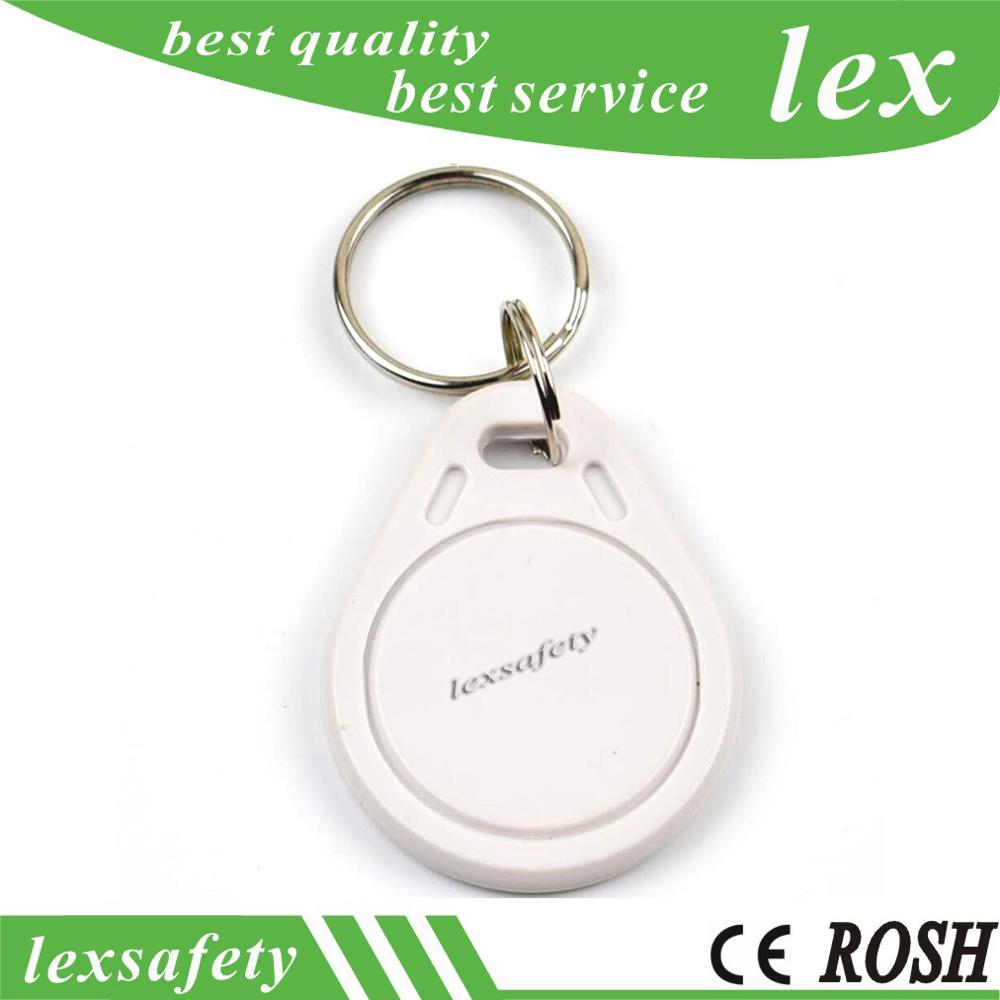 100 pçs/lote hf m1 f08 keyfobs 13.56 mhz iso14443a rfid ic freqüência chaveiro fm1108 cartão passivo botão de controle acesso: White