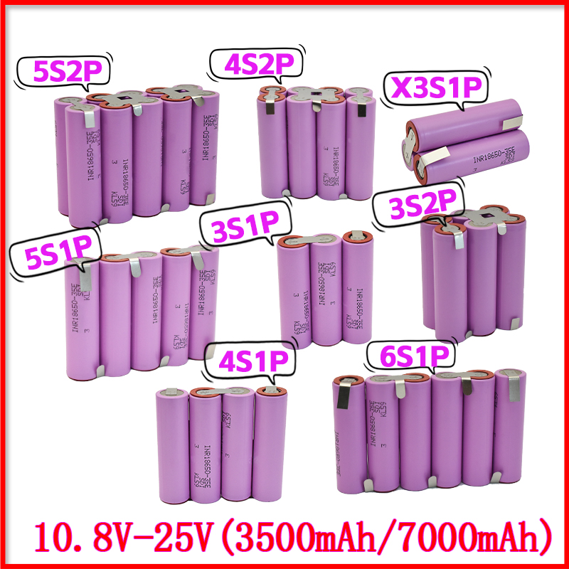 20A 18650 35E 3500mAh 7000mAh 3S 4S 5S 6S 8S 7.4V 12.6V 14.8V 18V 25.2V 29.6V voor Schroevendraaier Batterijen Lasappakket