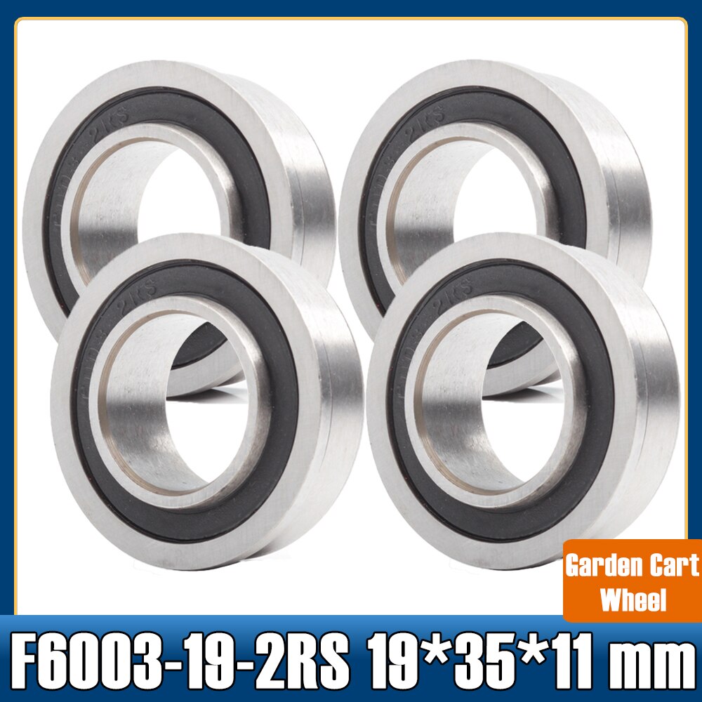 F6003 kottikärryn laakeri 19*35*11 mm ( 4 kpl ) push truck puutarhavaunu 19 puutarhakärry pyörän laippakuulalaakerit