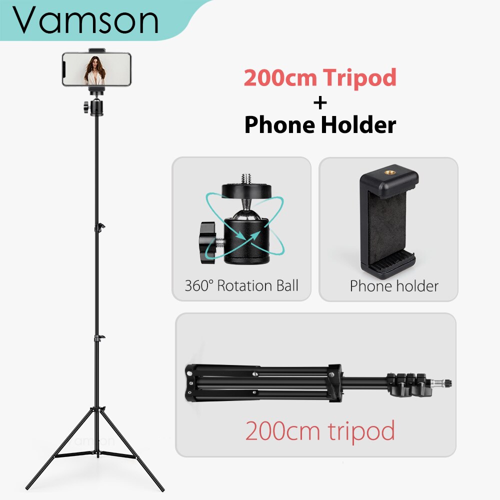 Trípode de Selfie Vamson con bola giratoria extensible de 360 ° con soporte para teléfono y teléfono Android Selfie foto video VLS02A