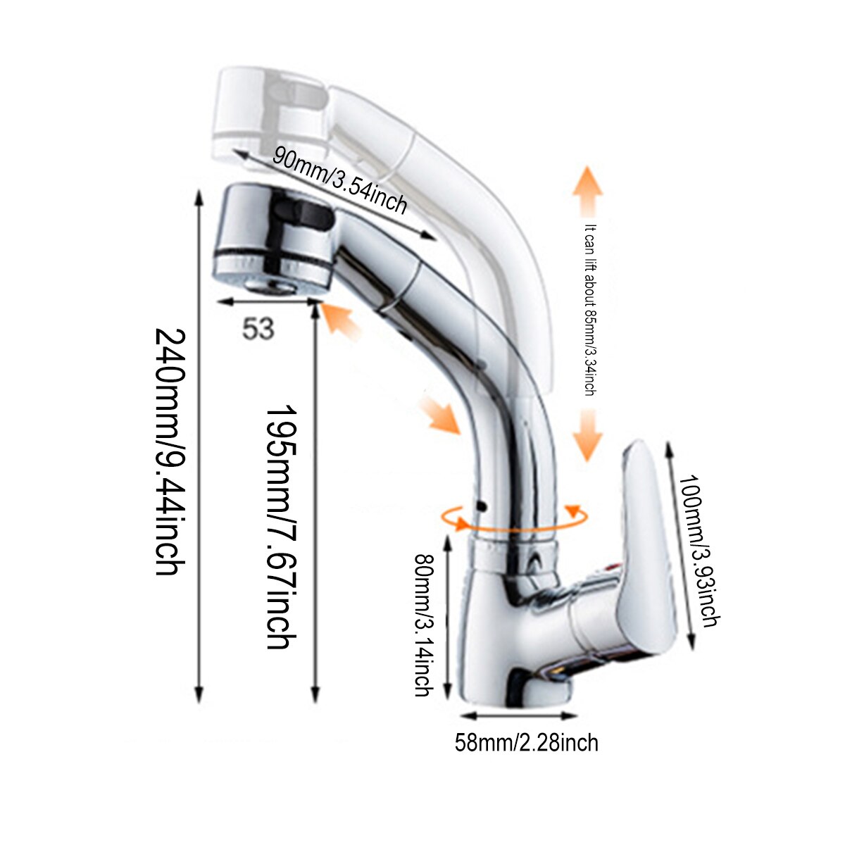 360 Degree Rotation Swivel Spout Spray Sink Cold M... Grandado