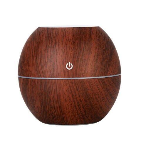 USB LED Ultrasonic Aroma Humidifier Essential Oil Diffuser Aromatherapy Purifier: Brown