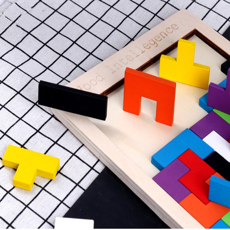 Puzzels Magic Tangram Kinderen Houten Educatief Spel Kind Puzzel Cubes Puzzels Kinderen Speelgoed Kinderen Jongens Meisjes