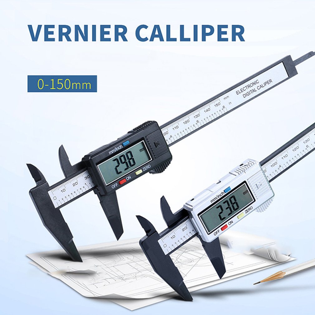 Electronic Digital Display Vernier Caliper 0-150MM Large LCD Screen All Plastic Digital Direct Reading