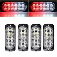 4Pcs 12LED Licht Flash Emergency Car Vehicle Waarschuwing Strobe Knipperend Rood/Wit Led Strobe Lights