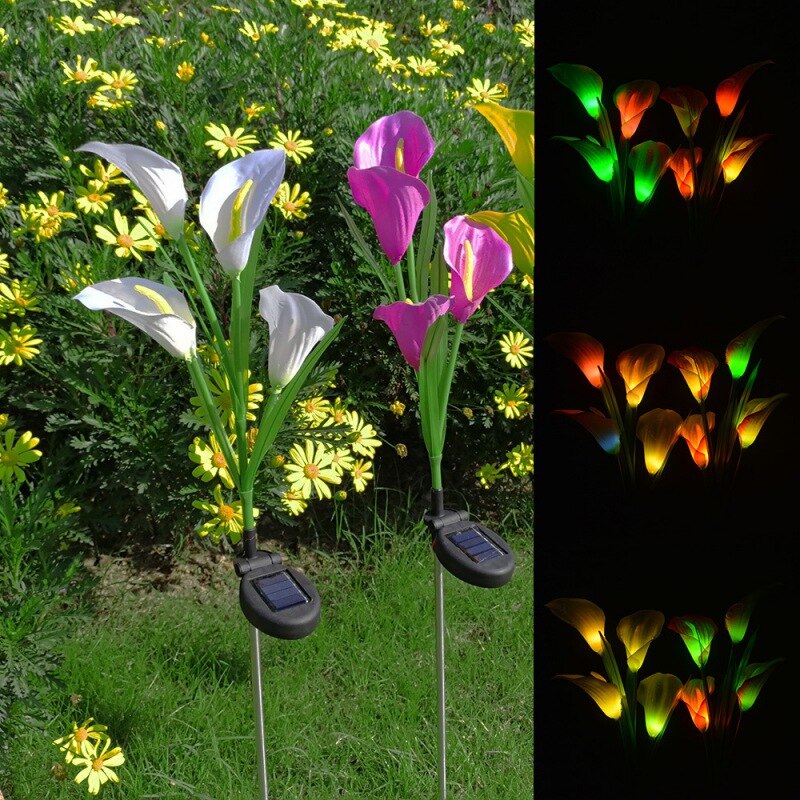 Buitentuin op zonne-energie led-lamp op zonne-energie, tuinverlichting voor thuis, landschapsnachtbloemlamp