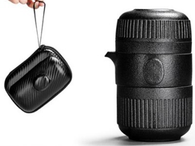 Anti-skoldning te sæt keramik tekop udendørs bærbar tekande tekop te hurtig kop til caming bilrejser: Tesæt -4