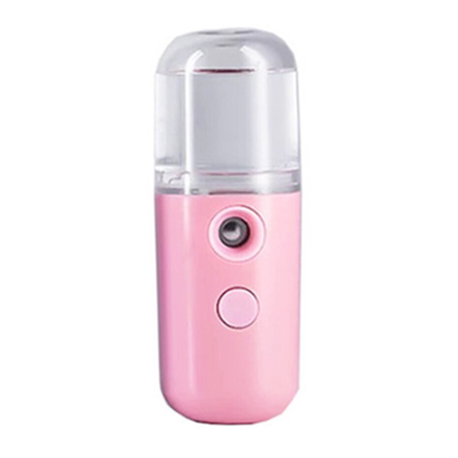 Nano Facial Mister Handy Mist Sprayer for Face Moisturizing Hydrating Mini USB Rechargeable Travel Face Humidifier Atomizer: Pink