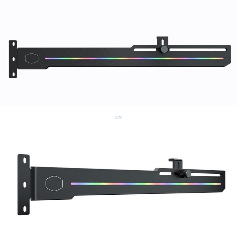 ELV8 LED GPU Holder 3 Pin ARGB LED Vertical Graphics Card Bracket Addressable RGB Support Adjustable Length Height