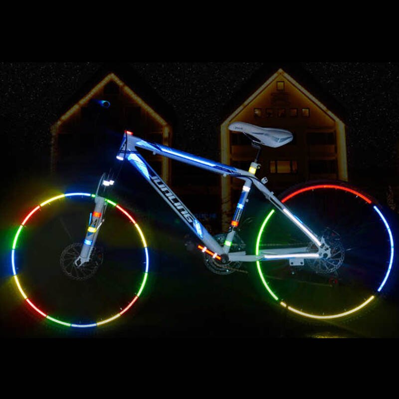 Pegatinas reflectantes para bicicleta, cinta fluorescente de 1cm x 8m, tiras de advertencia de seguridad, cintas de ciclismo para casco de bicicleta, motocicleta y Scooter