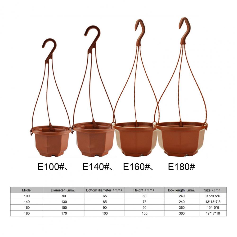 Panier de jardinière suspendu en plastique, Pots de fleurs de jardin pour plantes d&#39;intérieur et d&#39;extérieur succulentes, avec crochet