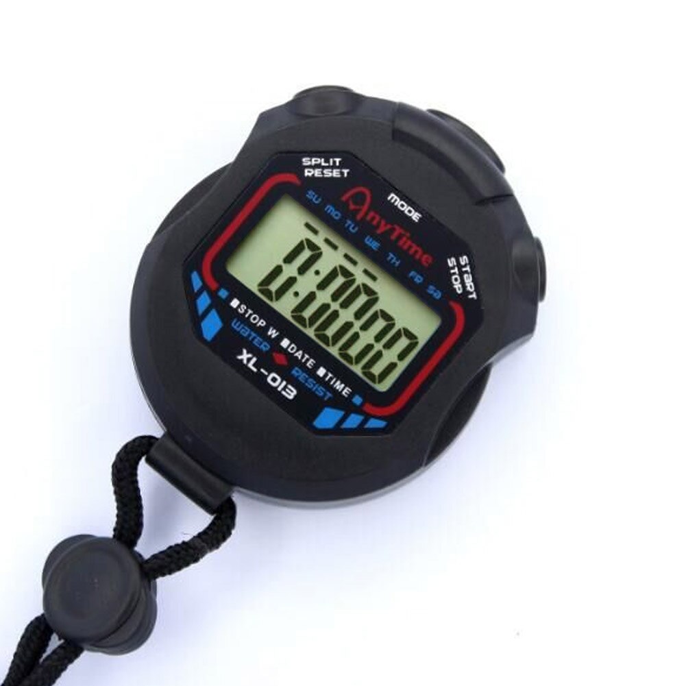 Digital Handheld LCD Timer Chronograph Sports Counter Stopwatch with Strap