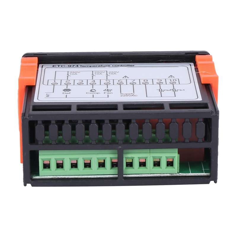 ETC-974 Mini Temperatuurregelaar Koelkast Thermostaat Regulator Temperatuurregelaar Thermokoppel Ntc Dual Sensor 220V