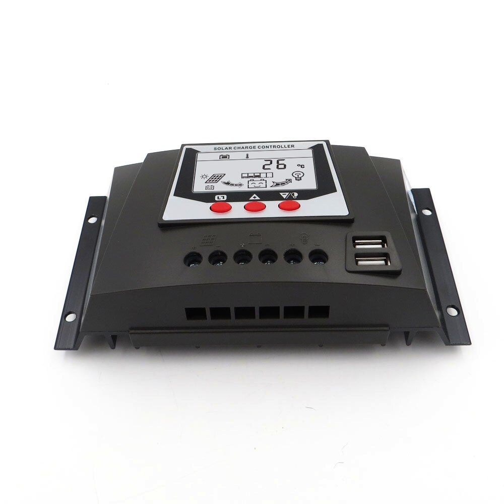 30 ampères PWM chargeur solaire contrôleur chargeur régulateurs 30A 12V 24V 36V 48V Auto rétro-éclairage LiFePO4 batterie au lithium 3.2V 3.7V