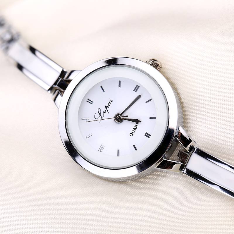 Reloj sencillo para mujer en 2 colores, reloj de pulsera delgado de , reloj de pulsera informal para mujer, reloj pequeño de cuarzo redondo LL @ 17