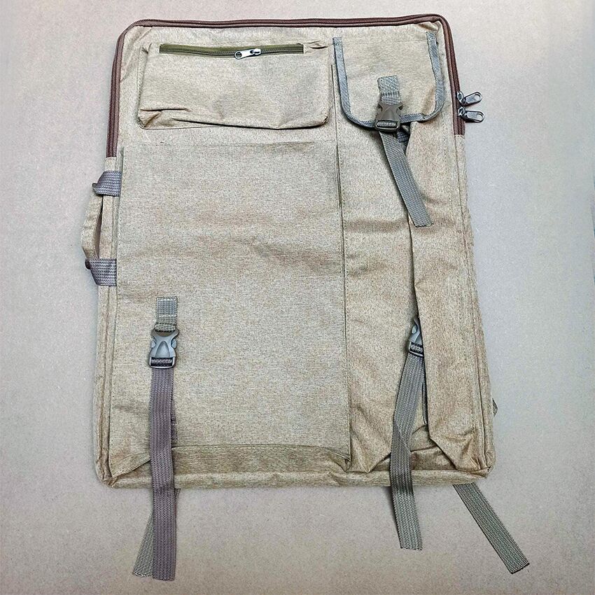 Large Art bag for drawing board painting set travel sketch bag for sketching tools Canvas painting art supplies for artist: khaki