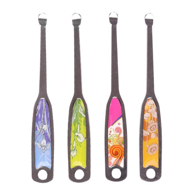 1pc Metalen Earpick Ear Wax Curette Remover Oorreiniger Lepel Earpick Oor Schoonmaken Care Tool Voor Baby Volwassenen willekeurige kleur