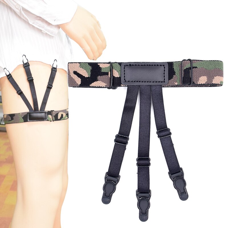 Women Shirt Garters Elastic Nylon Shirt Clip adjustable Clip de camisa Shirt Stays Garters Holders Resistance 1pair 5colors