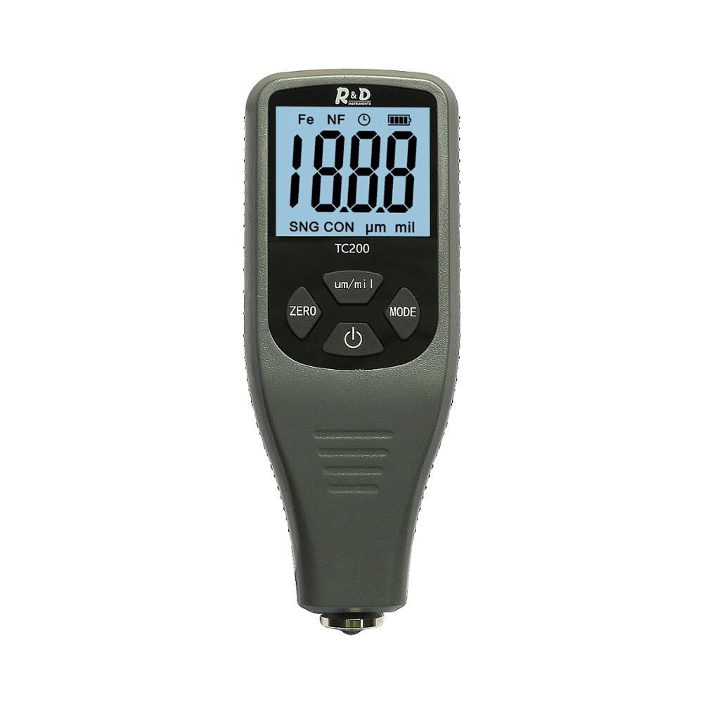 R &amp; D TC200 Jauge D'épaisseur De Revêtement 0.1um/0-1500 Voiture Peinture Testeur D'épaisseur De Film Mesure FE/NFE Russe Manuel Outil De Peinture Gris: Grey