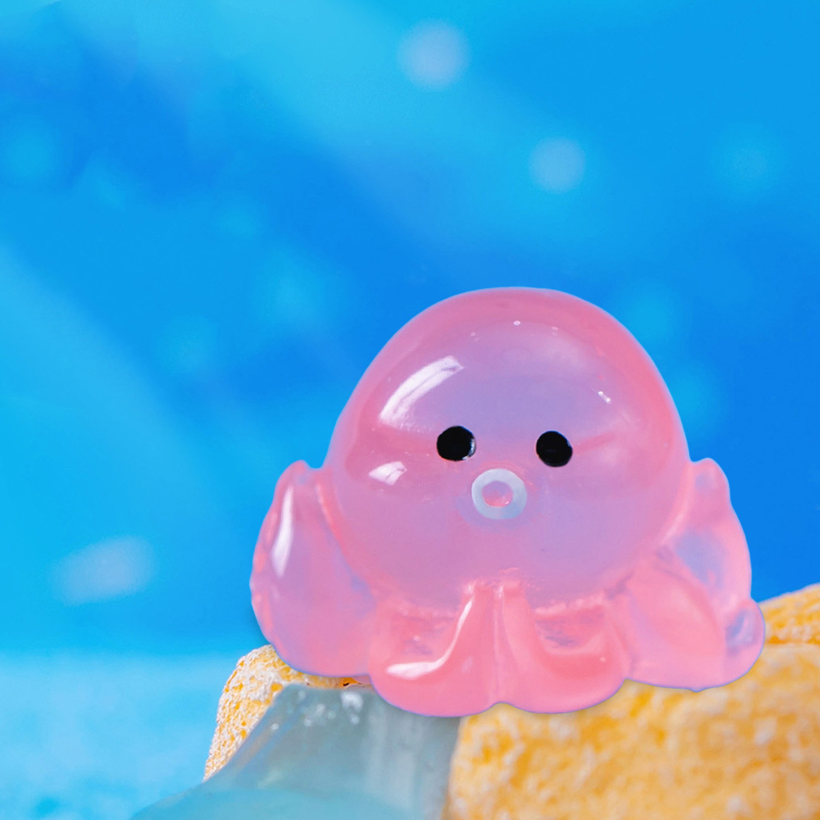 Micro Criativo Brilho Bonito Na Decoração Escuro, Pequeno Aquário Fish Tank, Acessórios de Decoração DIY, Pequenos Ornamentos, Nó, Objeto Decorativo: Azul