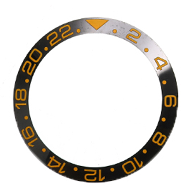 38mm Ceramic Bezel Watch Face Bezel Insert Fit 40mm Automatic Movement Watch Replacement Accessories: Black Gold