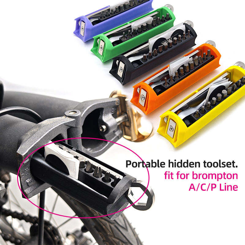 Bicycle Hidden Repair Tools Outfit For Brompton Magnet Frame Inner Storage Bag And Wrench Bicycle Mounting Repair Box