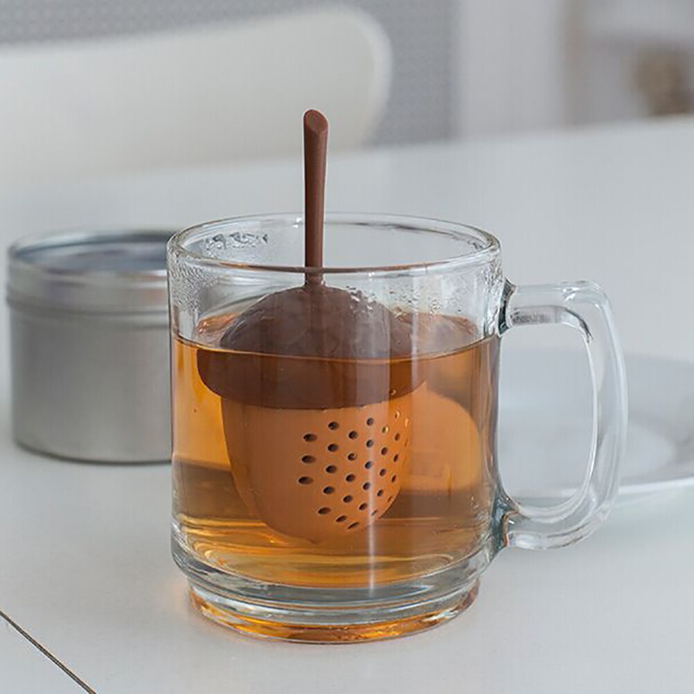 Silicone Tea Strainer Little Man Shaped Tea Infuser Filter Brewing Teapot Tea Infusers Loose Leaf Coffee Filter Tea Accessories: Chocolate