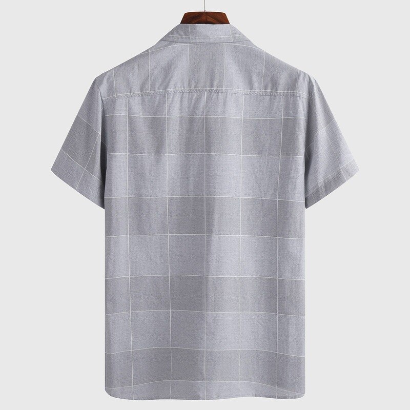 Summer Men's Plaid Short-sleeved Shirt Casual Clothing Plus Size Camisas Para Hombre