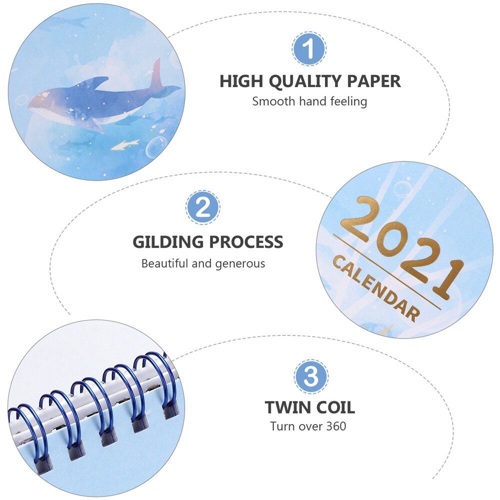 1 Set Simple Unique Chic Tabletop Calendar Desk Calendar for Home Inside Indoor